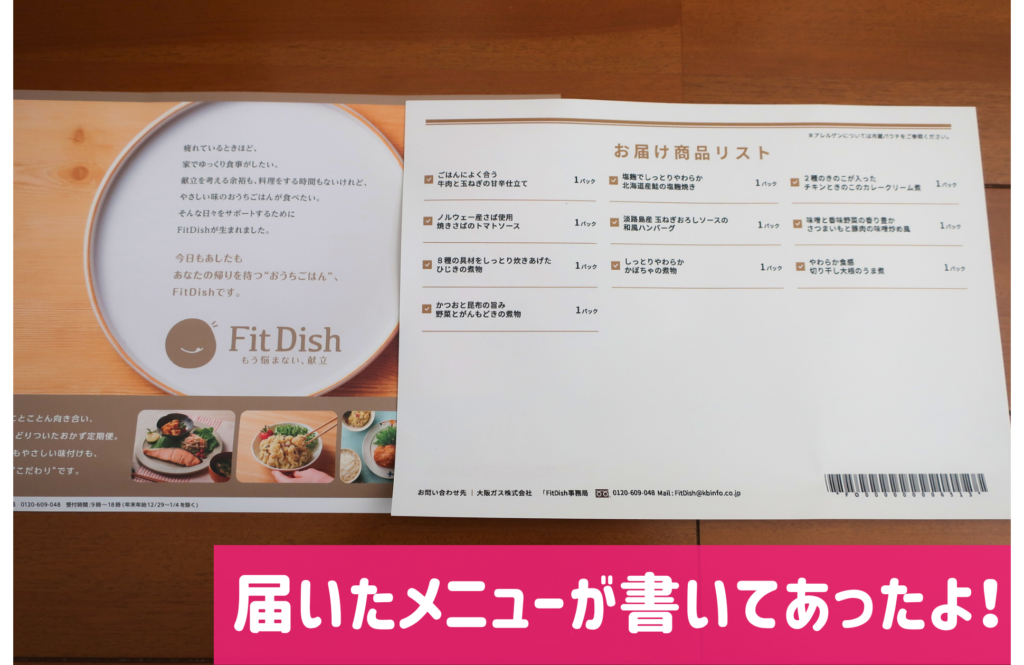 FitDishパンフ中身